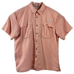 Magellan Outdoors Men's Fish Gear Relaxed Fit Shirt Orange Gingham Size XL